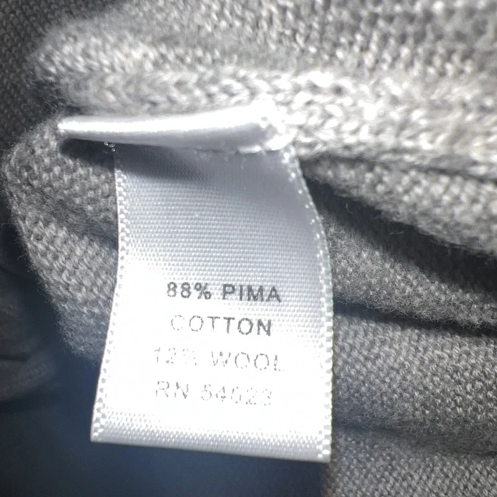 Banana Republic Hood Henley Mens XL Gray Pima Wool Blend Kangaroo Pocket Sweater